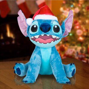 Disney Stitch 18" Plush‎ with Santa Hat 🎅💙